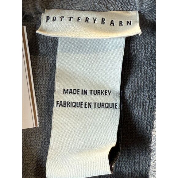 Pottery Barn Plush Gray Robe Monogrammed Unisex Size Medium Soft Bathrobe - Picture 2 of 6
